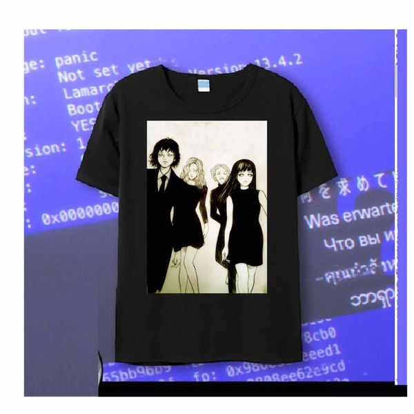 

punk horror junji ito black t shirt causal 2020 new fashion brand o-neck oversize style funny t-shirt