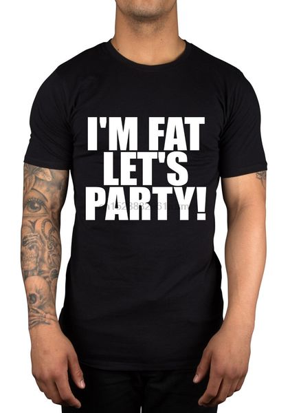 

im fat lets party funny slogan t-shirt gift present retro joke humour tee(1