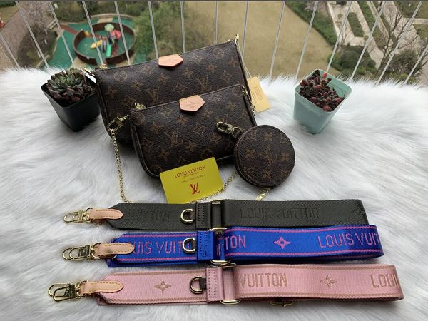 

66 lv louis vuitton 100% genuine leather double zipper cosmetic bag handbag women wallet michael shoulder bags purse 6666333