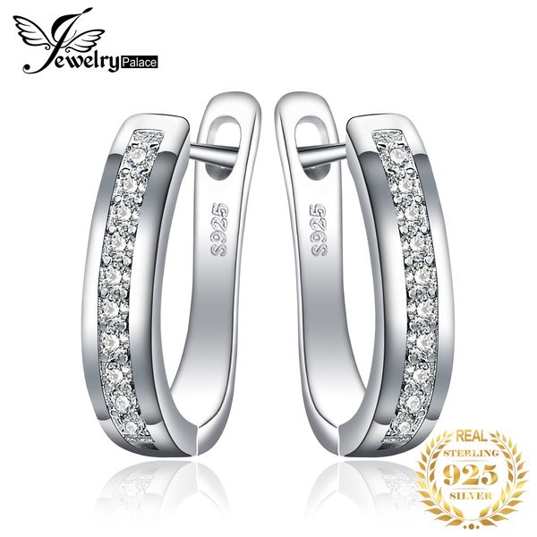 

jewelrypalace cz hoop earrings 925 sterling silver earrings for women channel eternity korean earrings fashion jewelry 200924, Golden;silver