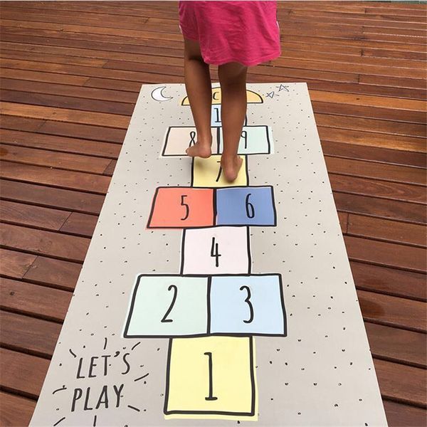 

blankets nordic baby hopscotch game mat kids activity play gym mats children infant adventure road rugs crawling carpet for room blanket