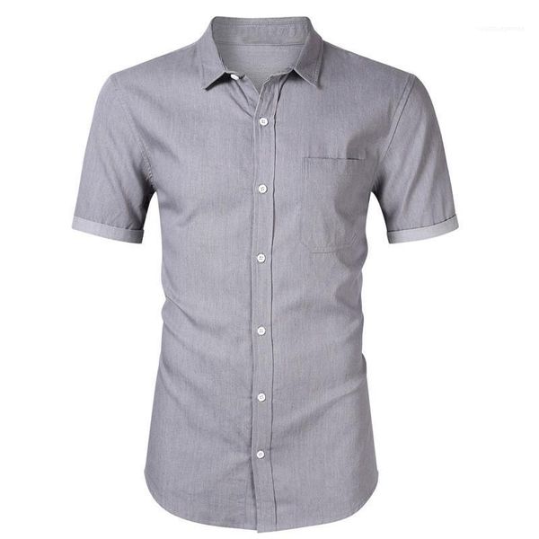 

shirts casual slim mens lapel neck solid color mens jean shirts fashion summer short sleeeve, White;black