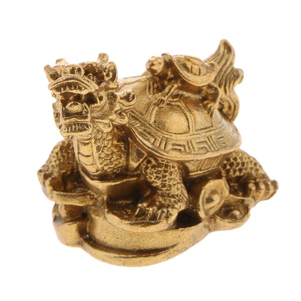 

feng shui gold dragon turtle wealth protection statue figurine housewarming congratulatory paperweights gift home decor