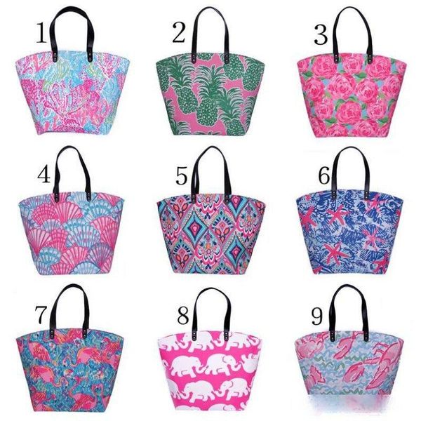 

new beach bag storage canvas shoulder bag for women travel handbags flower printing female ladies tote large capacity shopping bags 9 colors