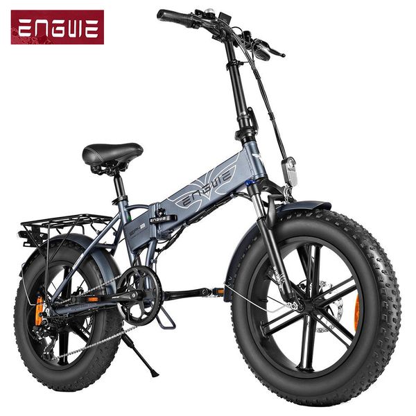 

us stock] engwe ep-2 electric bike 48v12.5a 20*4.0 fat tire electric bicycle aluminum 500w powerful mountain waterproof ebike, Silver;blue
