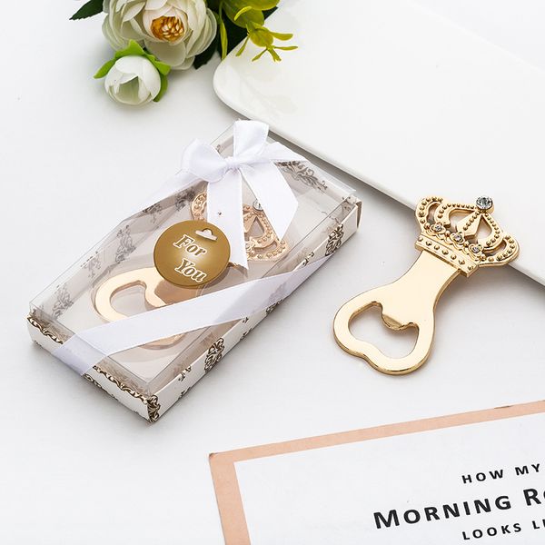 

party favor 200 pcs wedding crown bottle opener golden anniversary beer gift