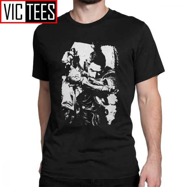 

men's sekiro shadows die twice t shirt wolf souls samurai game japanese pure cotton vintage short sleeve tee t-shirt