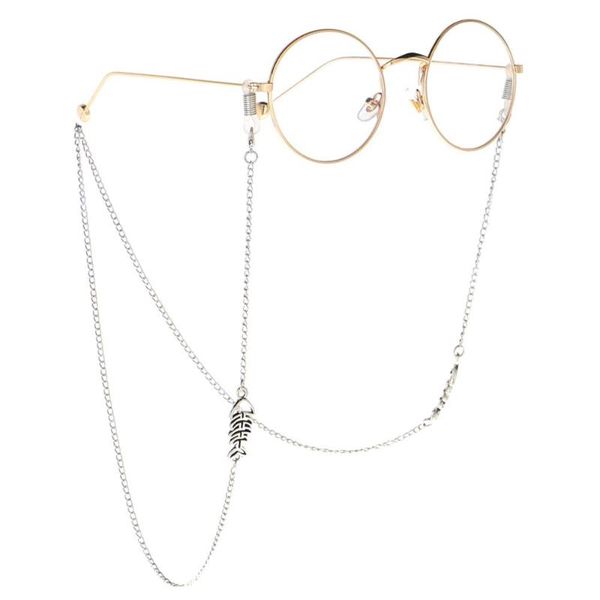 

ins style fishbone silver color chain lanyard hold straps cords reading glasses chain fashion women sunglasses accessories