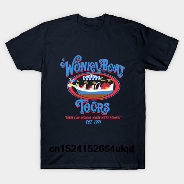 

100% cotton o-neck custom printed tshirt men t shirt chocolate factory boat tours - willy wonka women t-shirt