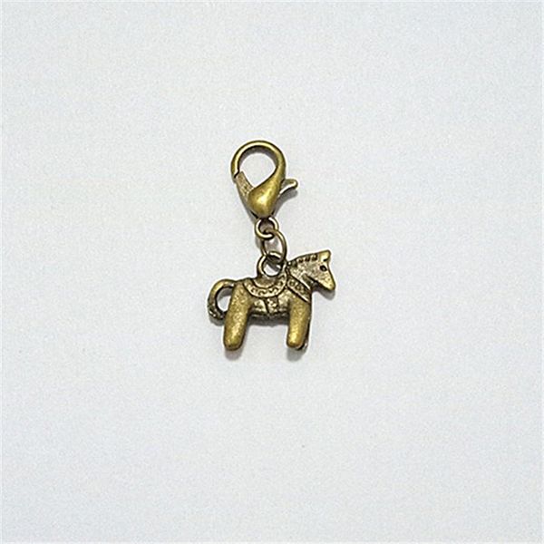 

3 pcs bronze color small horse clip on charm perfect for necklace and bracelets, horse charm, Bronze;silver
