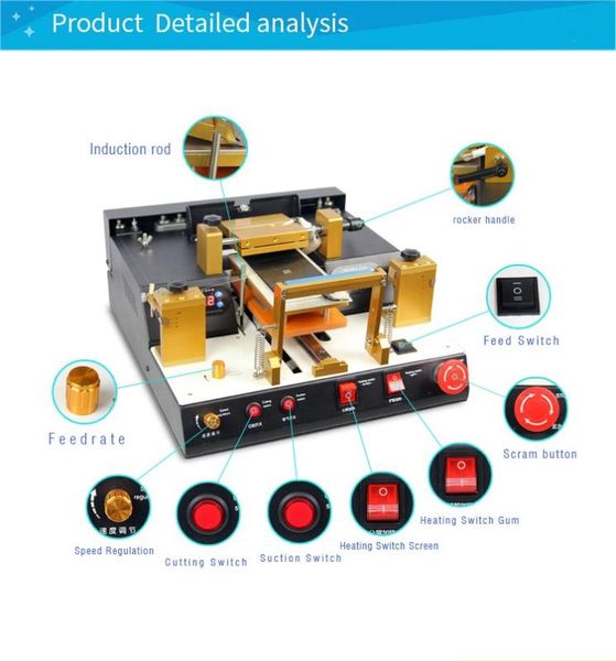 

ly 948v.4 110/220v full automatic built-in vacuum pump big power lcd screen separator machine with glue polarizer separating fun