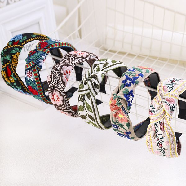 

korea boutique hair accessories ethnic style vintage hairband floral headbands for women lady girls hair bands bezel headwear