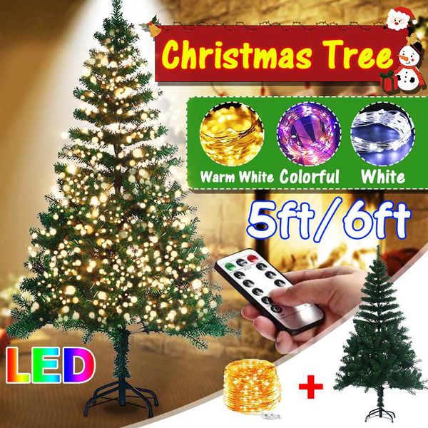 

christmas decorations 1.5m tree with led string lights remote controlled light for garland wedding party home decor