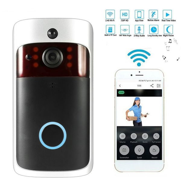 

smart wireless wifi security doorbell visual recording consumption remote home monitoring night vision smart video door phone
