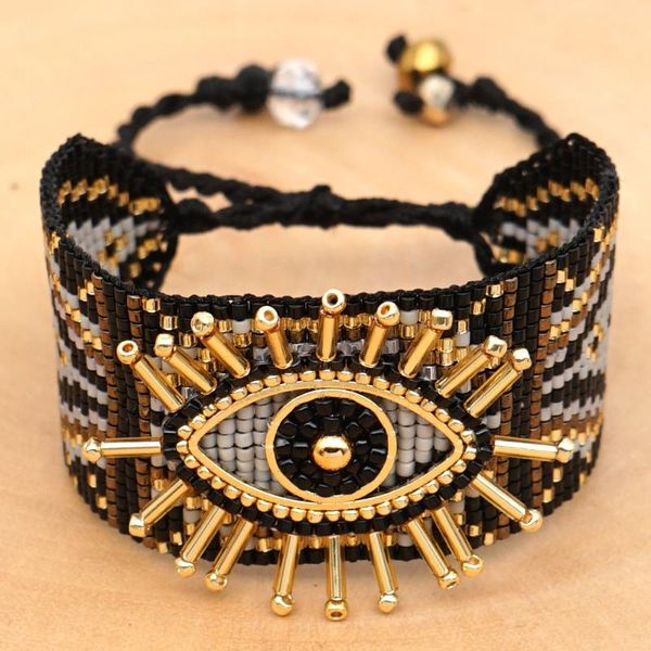 

go2boho turkish evil eye bracelet for women miyuki mexico bracelets pulseras mujer moda 2020 armband handmade woven jewelry, Golden;silver