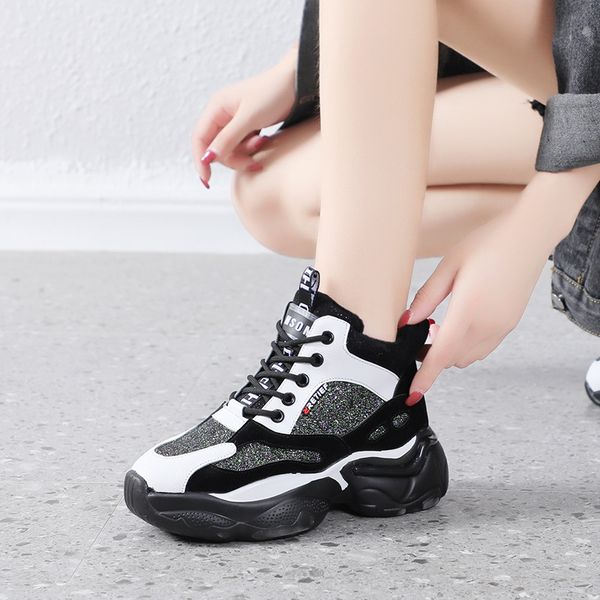 

women's boots winter platform boots women super warm winter casual shoes women cowboy ankle for botas mujer, Black