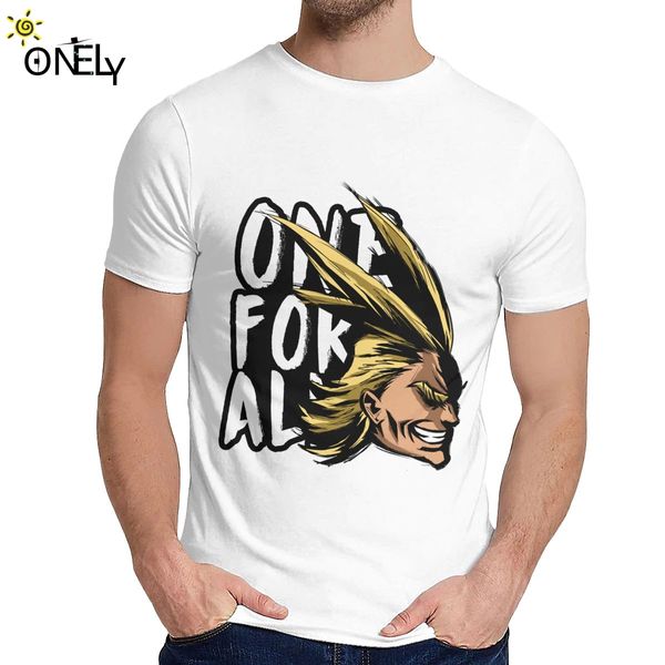 

повседневного аниме one for all all might 100% хлопок классического tee shirt my hero academia футболочка классической круглая шея таможенно