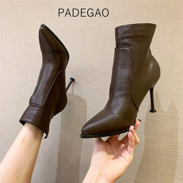 

women boots 2020 winter boots for women zippers fashion korean high heel, Black