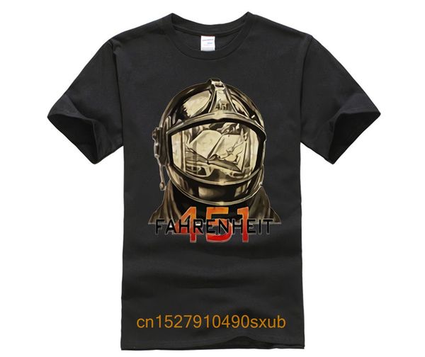 

men's cool short-sleeve t-shirt fahrenheit 451 fireman grunge ringer tshirt