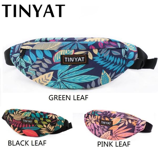 

tinyat унисекс печати листа талия чемоданчик мужчины женщины холщовый мешок пояса вскользь пояса мешок женщины путешествия банан мешки мужчи, Black;brown