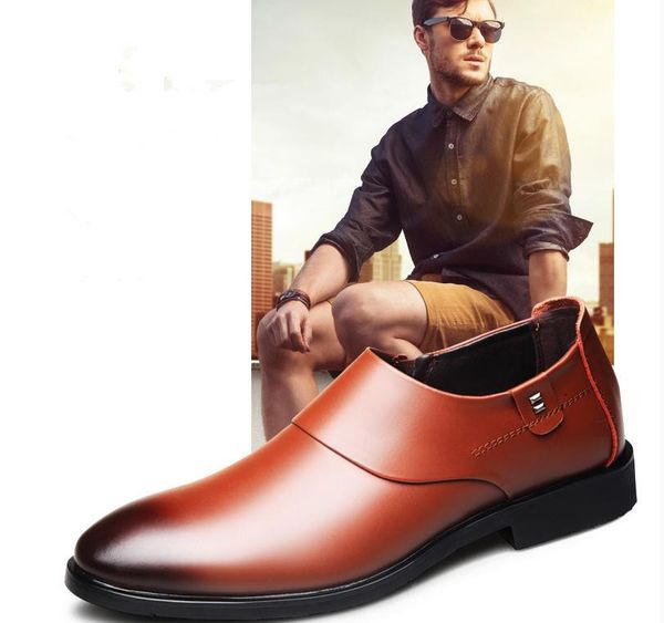 

men's shoes in spring and autumn low heel pointed end @op16, Black