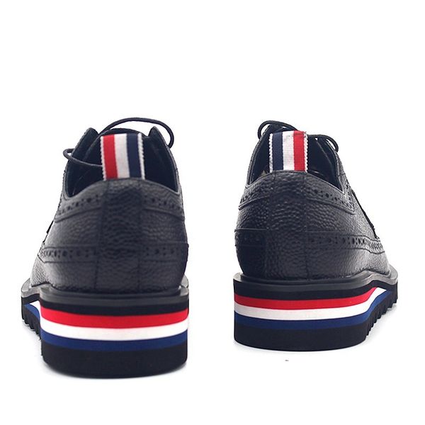 

dress shoes 2021 mens formal cowhide genuine leather antiskid platform lace up derby wing tip brogue groom wedding, Black