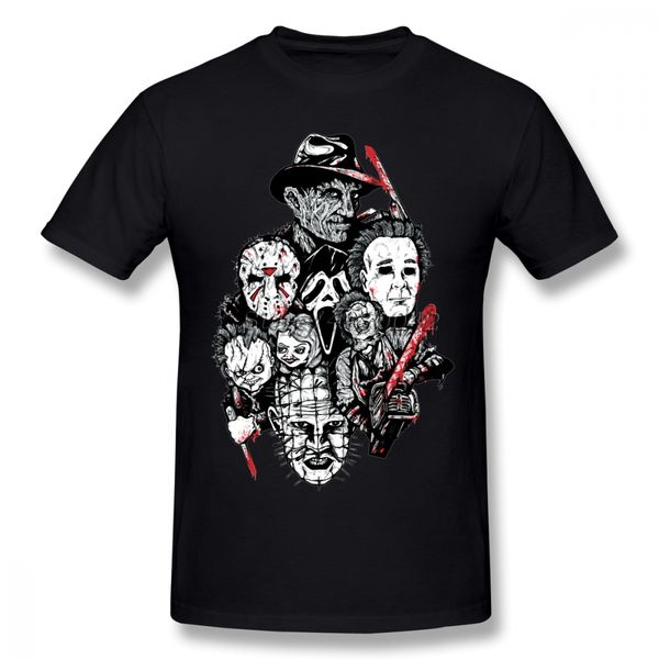 

horror icons t-shirt for men plus size cotton team tee shirt 4xl 5xl 6xl camiseta