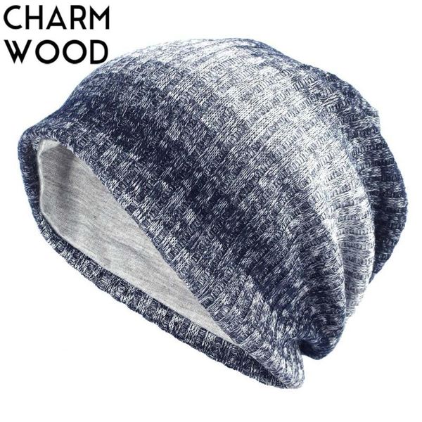 

skullies beanies 2020 new autumn tie dye slouchy knitted beanie hat for women and men balavaca bonnet hat chapeu feminino, Blue;gray