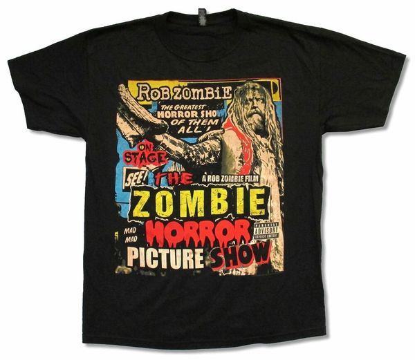 

rob zombie киносеанс black t shirt новый официальный horror мерч white
