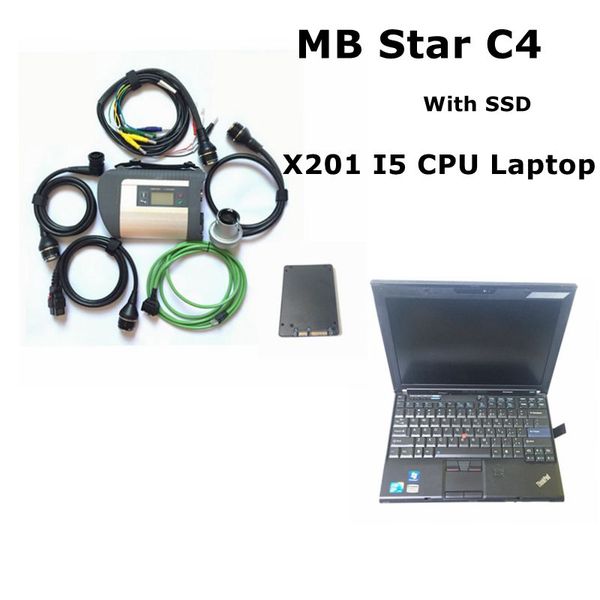 

mb star c4 sd connect compact 4 diagnostic tool with sd c4 software hdd/ssd v2020.09 multi-languages x201 laptop