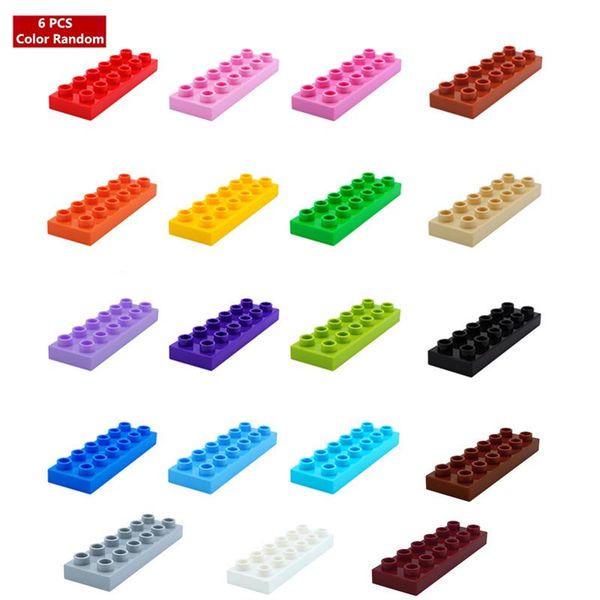 

подарок для частиц детей diy duploed тонкого аксессуара крупных партии игрушка кирпичики 6штов блоки 2x6dots duploe bbyjoa homebag