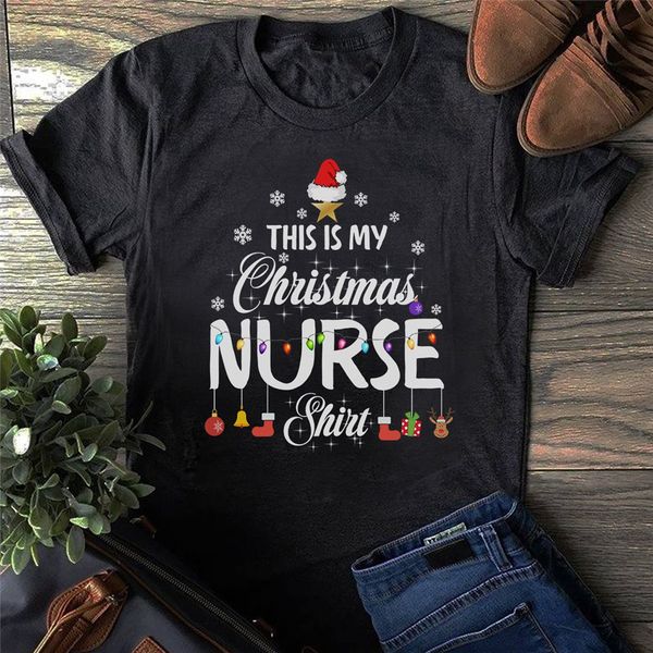 

this is my christmas nurse christmas tree tshirt breathable men tee shirt