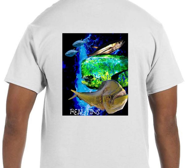 

dry blend upf tuna mahi mahi dolphin short sleeve fishing t-shirt athletic fit