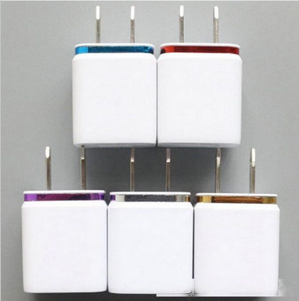 

colorful 2a 1a us plug ac power adapter home trave wall 2 port dual usb charger for iphone7 6 plus 5 for samsung htc 500pcs/lot