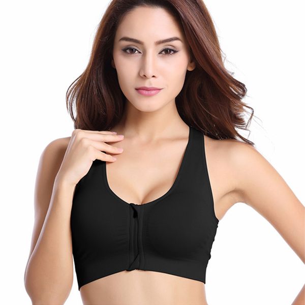 

gym clothing high stretch breathable sports bra front zip removable padded sport fitness yoga, White;black