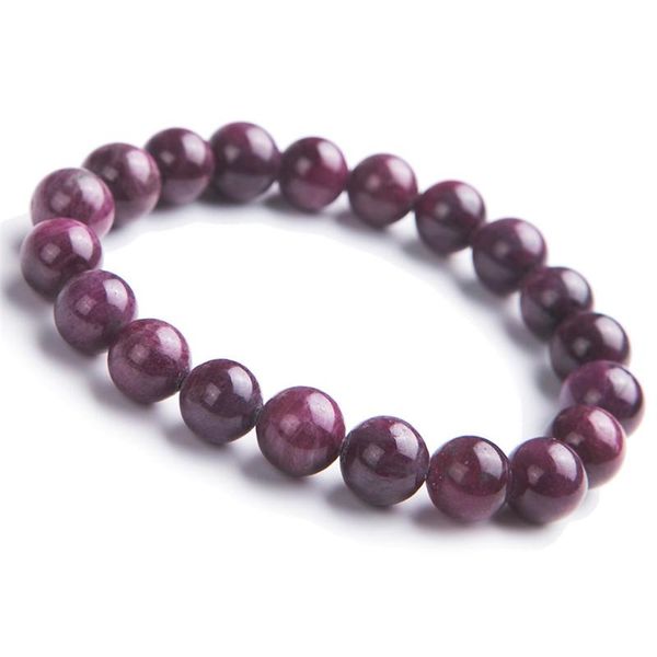 

beaded, strands 2021 arrival 8.5mm genuine red zoisite gems natural stone bracelet round crystal beads stretch charm femme, Black