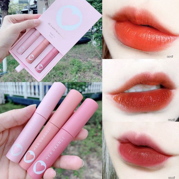 

new 3 color/set lip gloss makeup liquid lipstick non-stick surface tint moisturizing lipgloss lip glaze lasting