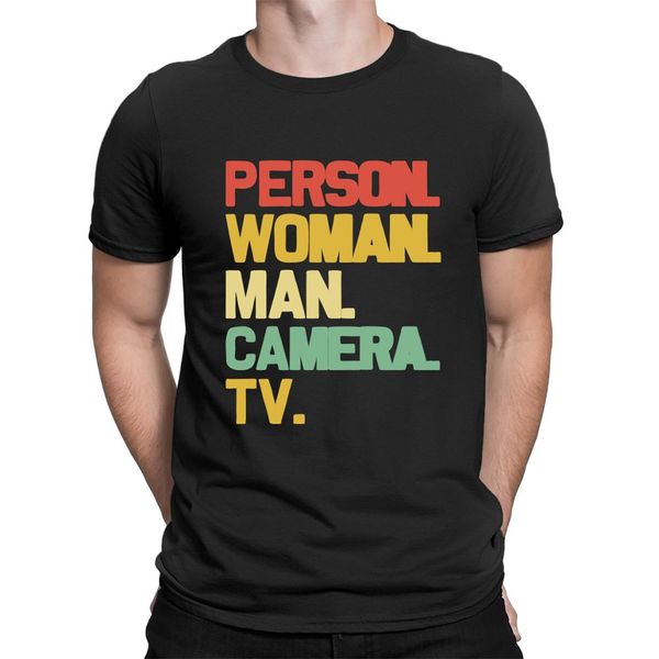 

person woman man camera tv meme design vintage men's short sleeve t shirt cotton xs-3xl