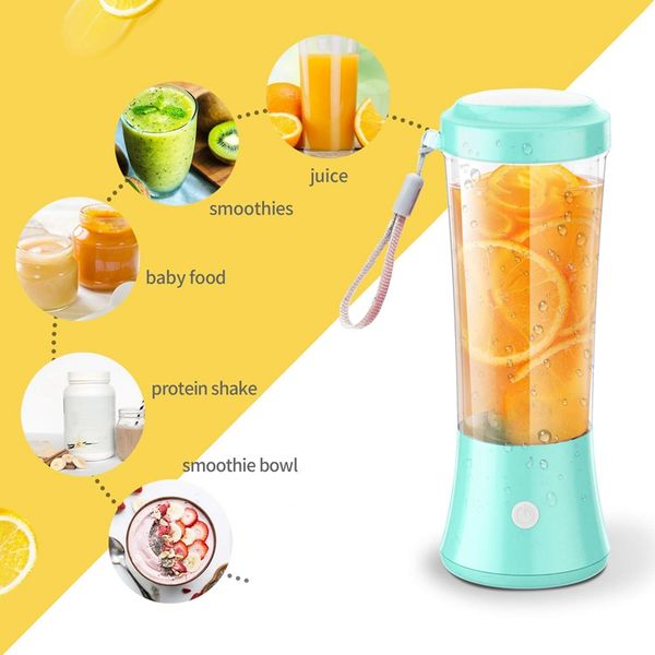 

blender portable personal size juicer cup for juice crushed-ice smoothie shake, two rotating speed, usb rechargeable, wa