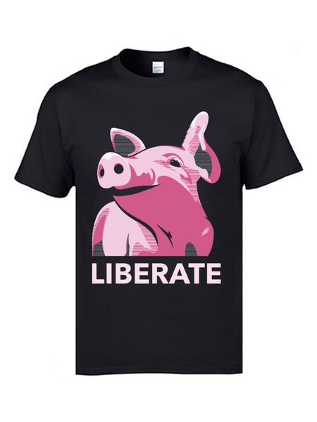 

classic t-shirt drop shipping no background electric pink pig liberate printed on t shirts for men novelty tshirts on sale