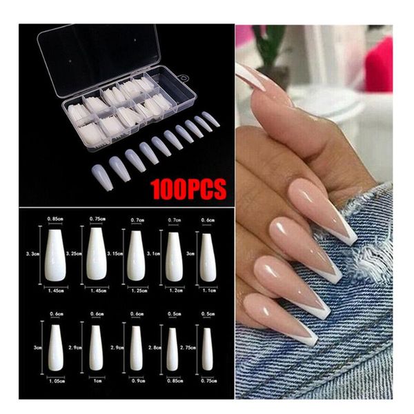 100pcs / set longo da bailarina Falso Nail Dicas Art Acrílico Nails Manicure Suprimentos MPwell