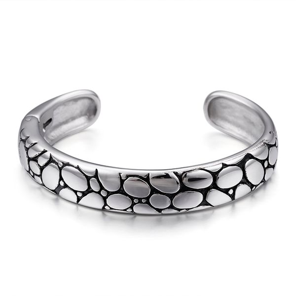 

316l stainless steel open mens bracelet biker 68*15mm, Black