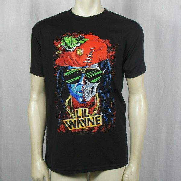 

lil wayne half skull bling t-shirt cotton size m-3xl us mens clothing popular tagless tee shirt