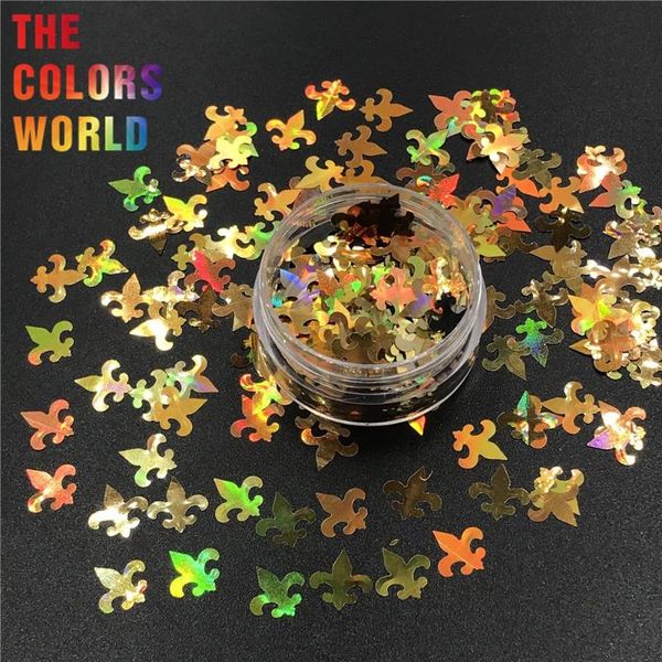 

nail glitter tct-309 fleur-de-lis holographic 10mm art decoration body craft festival diy accessories party supplies, Silver;gold