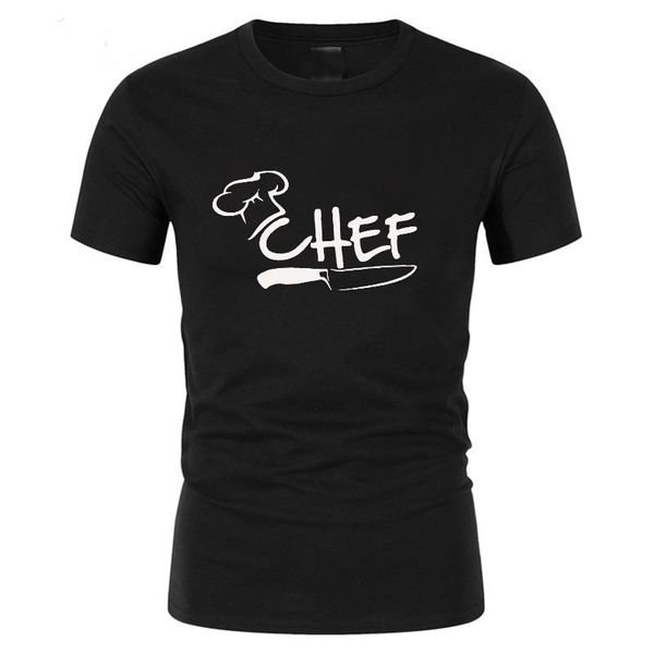 

summer chef t shirt funny cook tee cap kitchen knife epicure clothes o-neck cotton restaurant men t-shirt