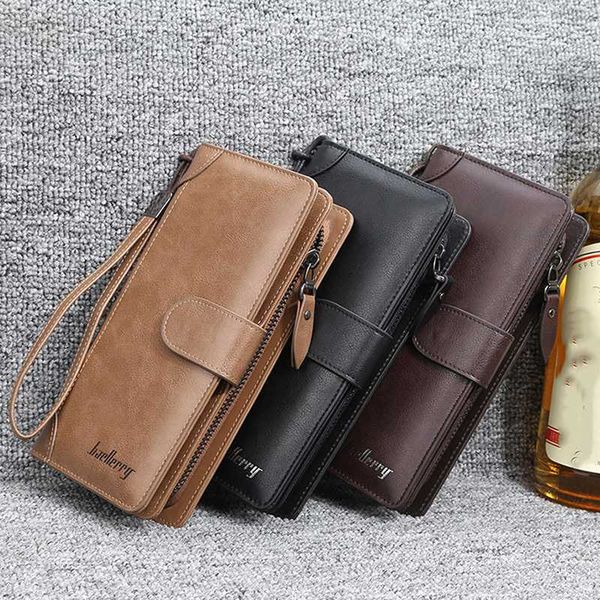

men wallets long men purse wallet male clutch leather zipper wallet business male coin 2020, Red;black