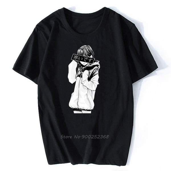 

cold - sad japanese aesthetic graphic anime t-shirt fashion men cotton t-shirt hip hop tees harajuku streetwear