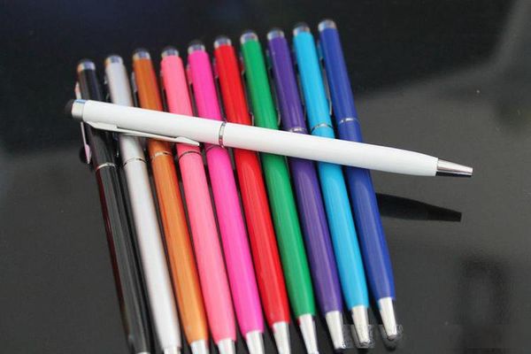 

universal 2 in 1 ball pen capacitive stylus touch pen for ipad iphone tablet pc cellphone with clip 30 pcs/lot;50 pcs/lot