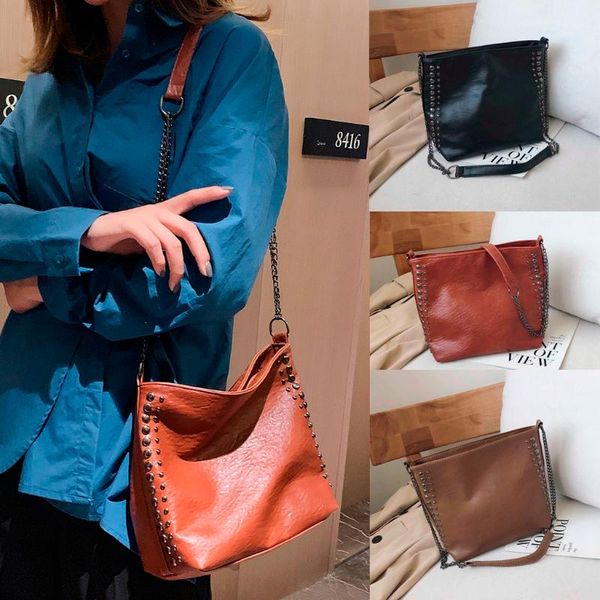 

women bag simple rivet crossbody bag tide wild casual large capacity single shoulder diagonal package womens bags handbags au28