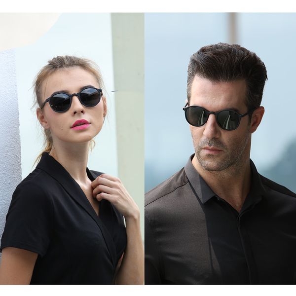 

sunglasses men polarized women round brand design driving sun glasses male, White;black